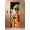 Дверь для сауны DoorWood (Дорвуд) 70x210 Фотопечать A075 правая, коробка ольха