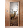 Дверь для сауны DoorWood (Дорвуд) 70x210 Фотопечать A080 левая, коробка ольха