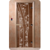 Дверь для сауны DoorWood (Дорвуд) 70x170 Основная серия Весна цветы (бронза) левая