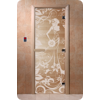Дверь для сауны DoorWood (Дорвуд) 60x190 Основная серия Девушка в цветах (сатин) левая