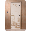 Дверь для сауны DoorWood (Дорвуд) 60x190 Основная серия Зима (сатин) левая