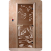 Дверь для сауны DoorWood (Дорвуд) 70x170 Основная серия Камышовый рай (бронза) левая