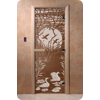Дверь для сауны DoorWood (Дорвуд) 70x170 Основная серия Лебединое озеро (бронза) левая