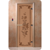 Дверь для сауны DoorWood (Дорвуд) 70x170 Основная серия Розы (бронза матовая) левая