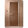 Дверь для сауны DoorWood (Дорвуд) 80x200 Основная серия Теплая ночь (бронза матовое, хвоя) левая