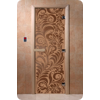 Дверь для сауны DoorWood (Дорвуд) 70x170 Основная серия Хохлома (бронза матовая) левая