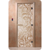 Дверь для сауны DoorWood (Дорвуд) 70x170 Основная серия Хохлома (сатин) левая