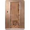 Дверь для сауны DoorWood (Дорвуд) 80x180 Основная серия Волшебный пар (бронза матовое) левая