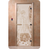 Дверь для сауны DoorWood (Дорвуд) 80x180 Основная серия Волшебный пар (сатин) правая