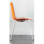  Стул (кресло) Scab Design Zebra Bicolore, цвет хром/белый/оранжевый